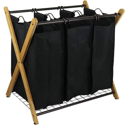 3 Bag Laundry Sorter Black - 27"L x 19.1"W x 29.75"H