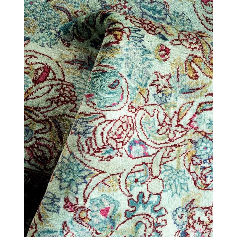 Overton Hand Knotted Wool Vintage Inspired Modern Contemporary Overdyed Blue Area Rug - 4' 1" x 6' 7"