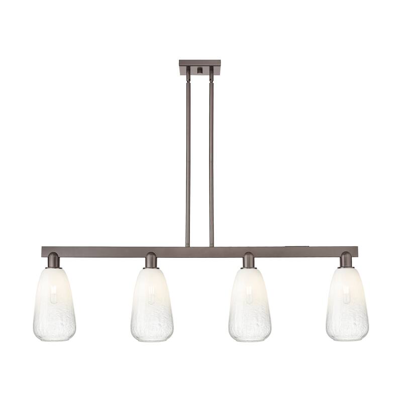 Innovations Lighting Urban Downtown - Brookhaven Almond - 4 Light 48" Stem Hung Island Light - Oil Rubbed Bronze/Opal
