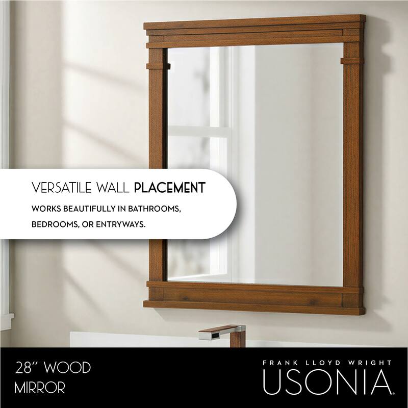 Frank Lloyd Wright USONIA® Harmony 28-inch Wood Mirror