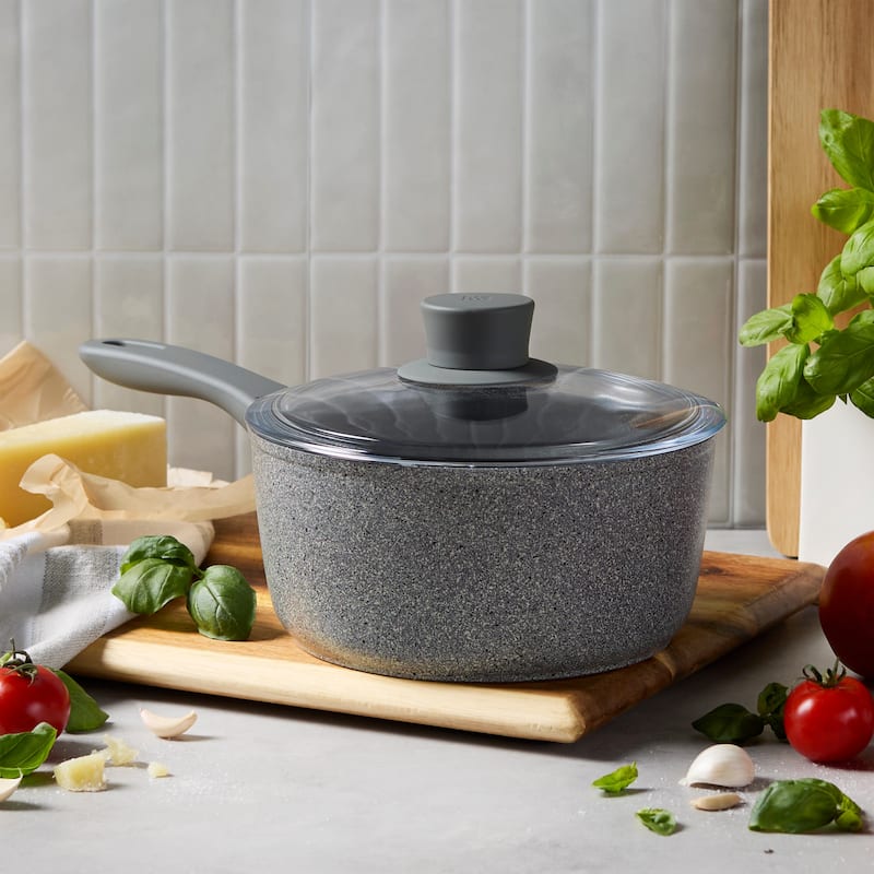 ZWILLING Parma Plus Ceramic Aluminum Ceramic Nonstick Saucepan with Lid - Grey