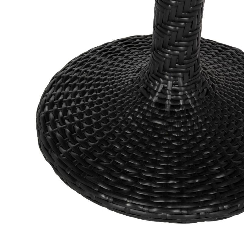 SAFAVIEH Outdoor Willow Black Rattan Bistro Table - 25.5" x 25.5" x 29" - 27Wx22Dx28H