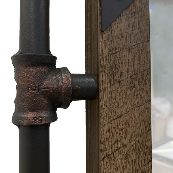 DH BASIC Frederick Industrial Pipe Metal and Bolted Wood Frame