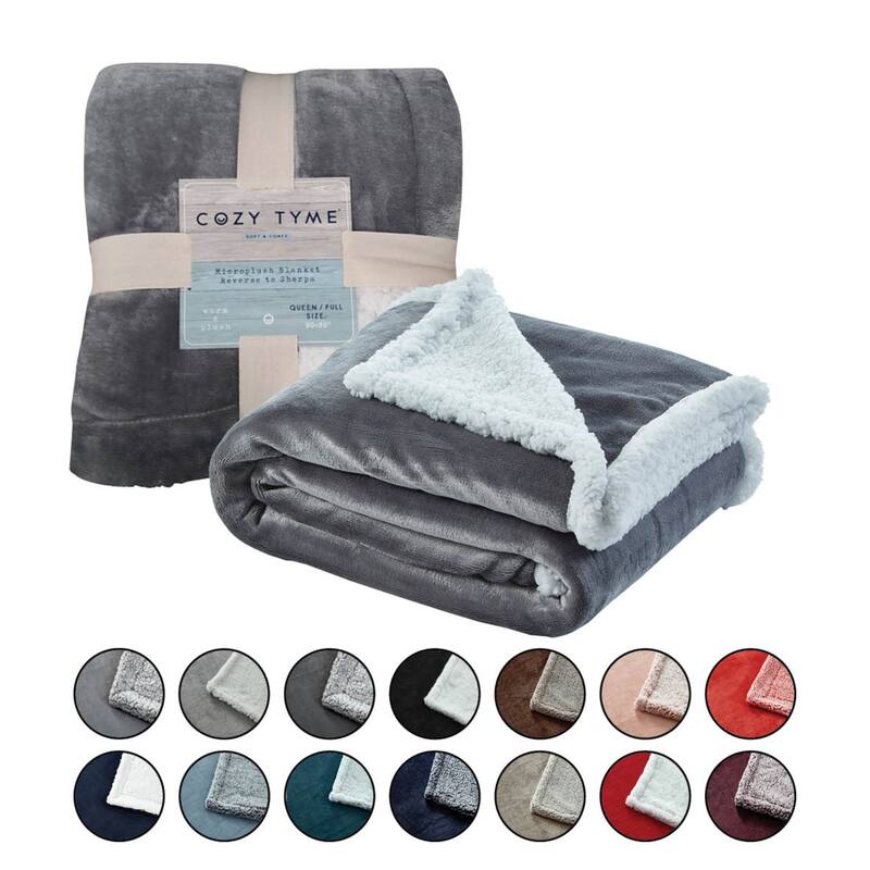 80" X 60" Light Gray Knitted Polyester Plush Throw Blanket