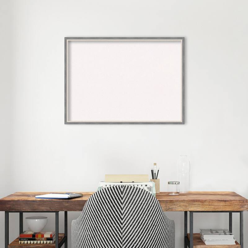Theo Narrow Wood Framed White Corkboard Bulletin Board