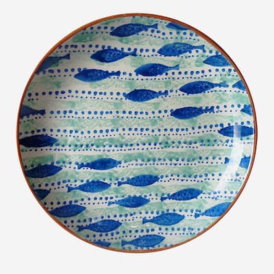 Euro Ceramica Pescador 15" Round Serving Platter