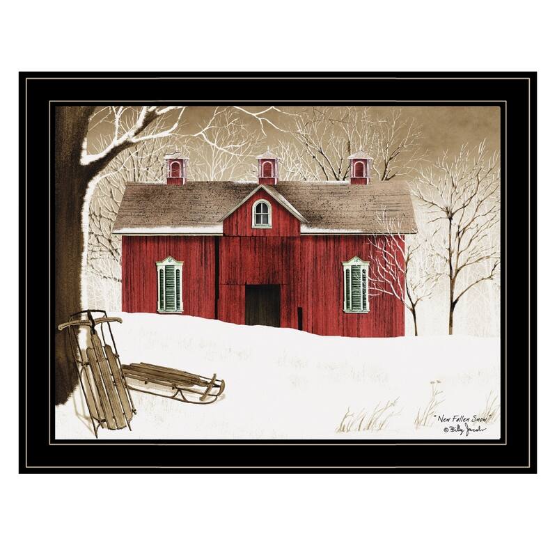 TrendyDecor4U Contemporary "New Fallen Snow" Framed Print Wall Art by Billy Jacobs