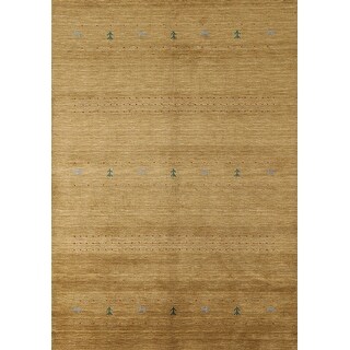 Gabbeh Gold Rugs Tribal Gold Gabbeh Oriental Area Rug Handmade Wool Carpet - 5'3