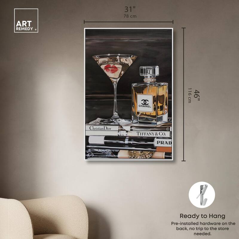 Martini Books Canvas by Art Remedy