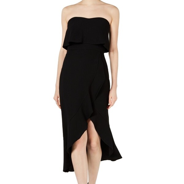 black high low ruffle dress