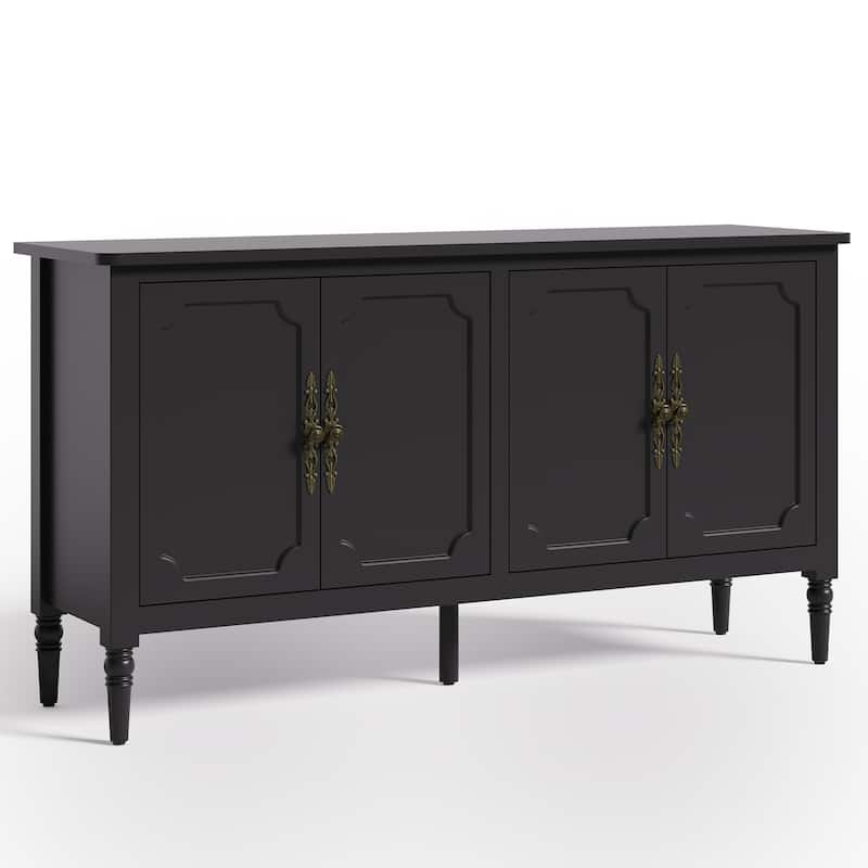 59" Accent Cabinet with 4 Doors – MDF Storage Cabinet, Adjustable Shelves, 200 lbs Top Capacity