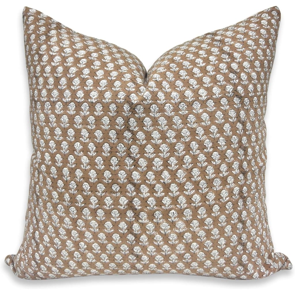 Fabdivine Brown Cotton Fall Summer Decor Pillow Cover Sofa Bedroom Accent, Tarangani