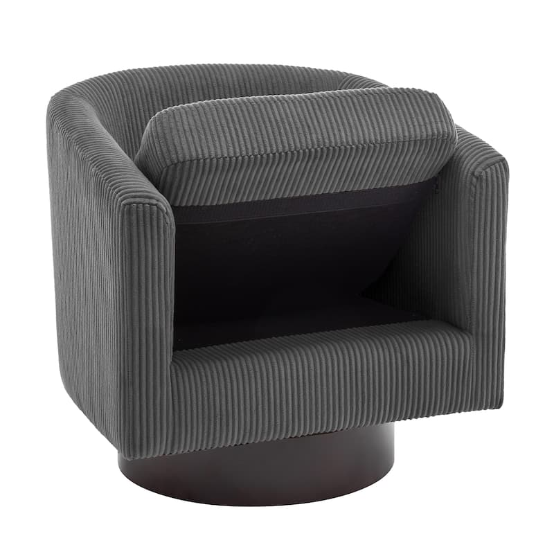 Modern Round Swivel Accent Chair Set of 2 Barrel Chair for Living Room