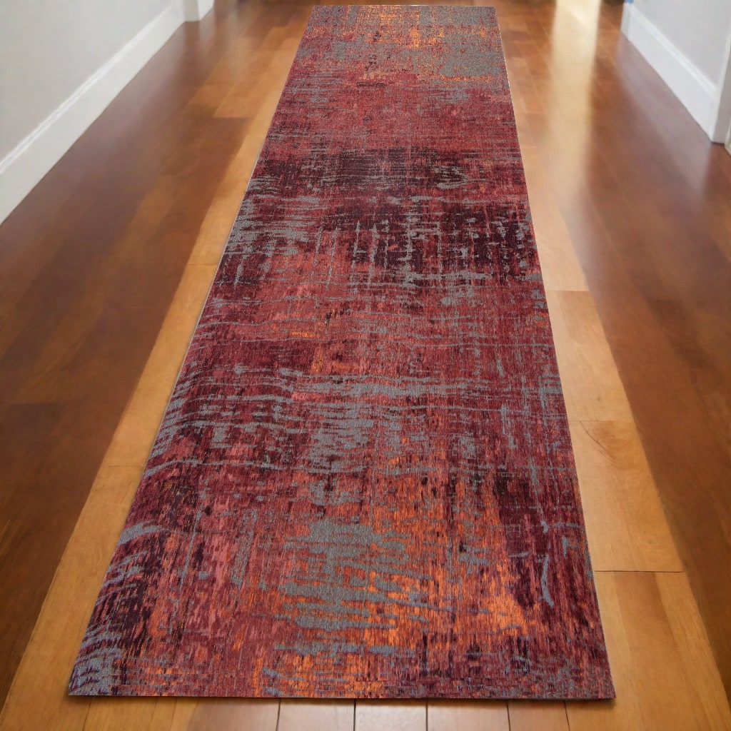Hewub Abstract Modern Non Skid Woven Area Rug By HomeRoots - 96' X '31' X '0.12