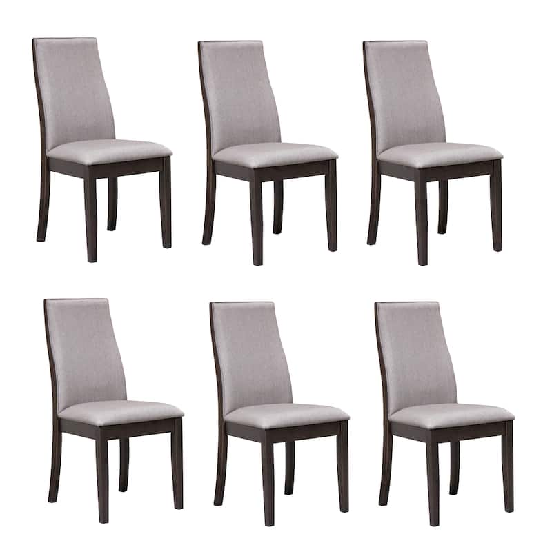 Charleston Upholstered Solid Back Dining Chairs (Set of 6) - Grey
