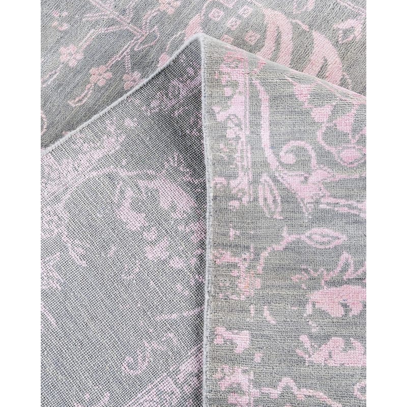 Ikat One-of-a-Kind Hand-Knotted Area Rug, Gray - 9' 1" x 12' 1"