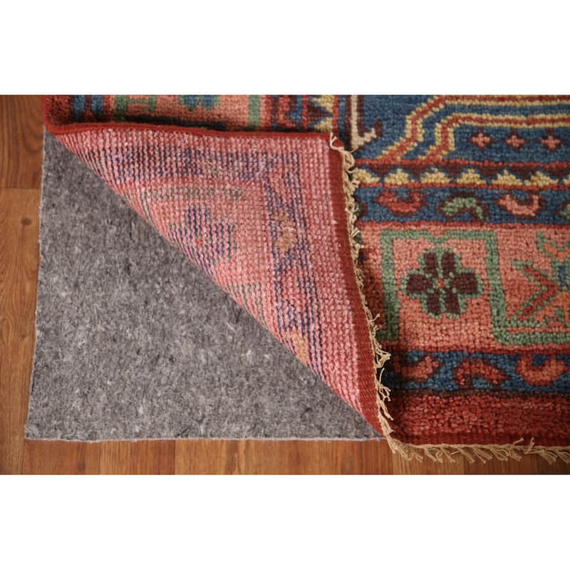 Geometric Sirjan Oriental Area Rug Hand-knotted Red Wool Carpet - 7'10"x 9'10"
