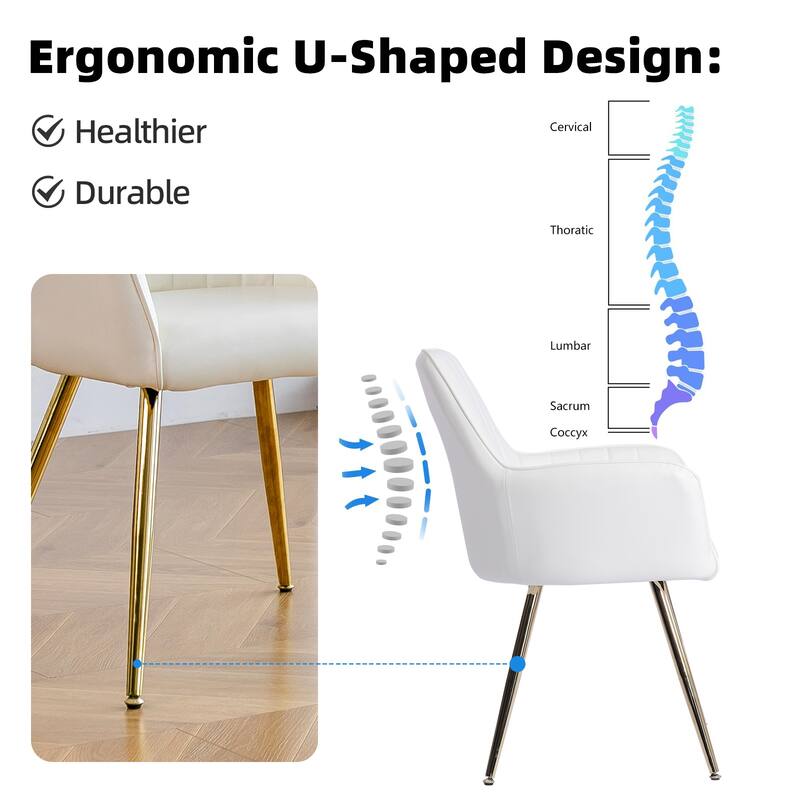 Leather Dining Chair Set of 2 Side Chair Vanity Chair Coffee Chair Office Chair Accent Chair Upholstered Chair