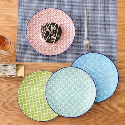vancasso Macaron 4-Piece Multi-Color Dinner Plates Dessert Soup Plates