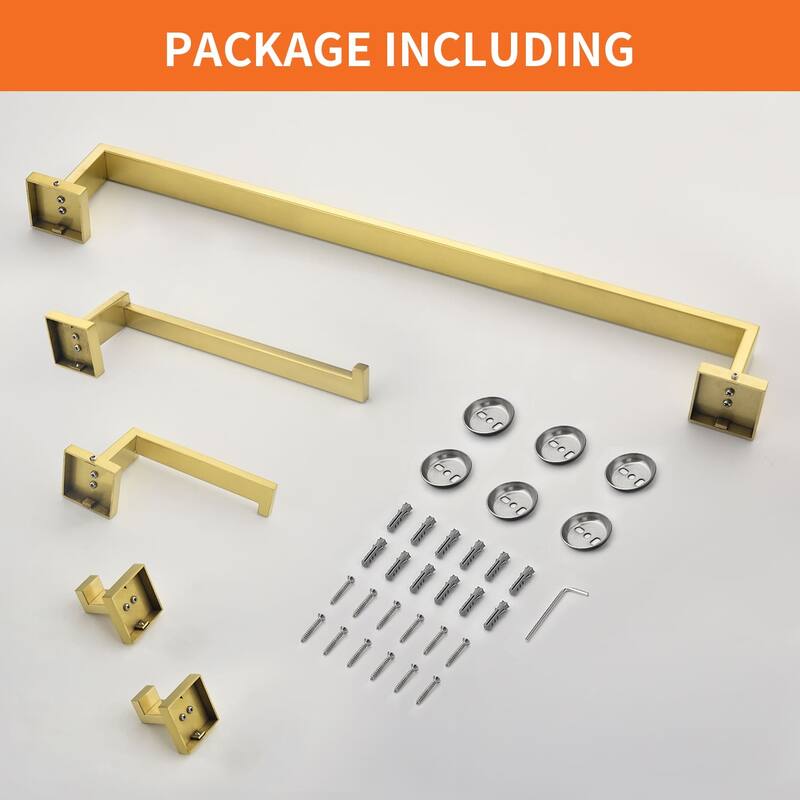 5 Piece Bathroom Hardware Set Wall Mount Bathroom Towel Holder Bar Set Bathroom Fixtures 304 Stainless Steel Bath Accessories