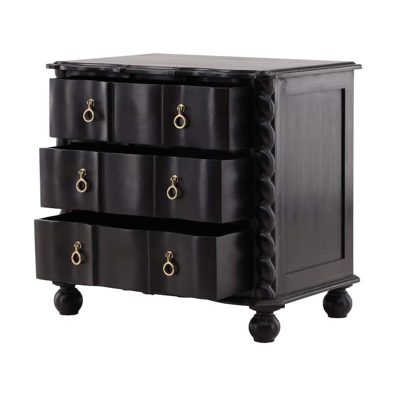 Furniture Classics Deeds Black Mahogany Brass Detail Storage Chest