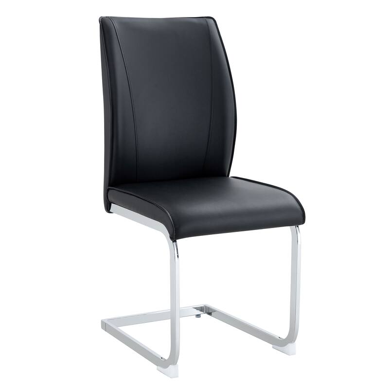 Set of 6 High Resilience Dining Chair with Arched Metal Silver Leg