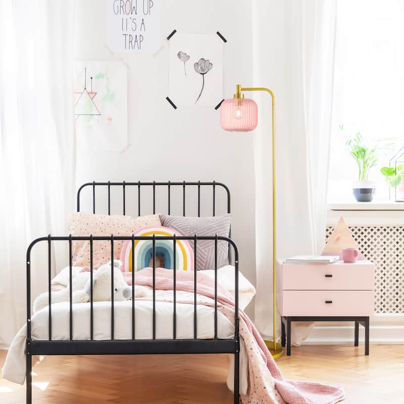 Frederick River of Goods Gold Metal and Glass Candlestick Floor Lamp