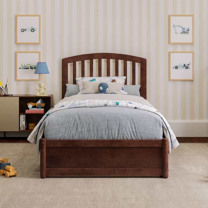 Lucia Platform Bed with Panel Footboard and Twin Trundle