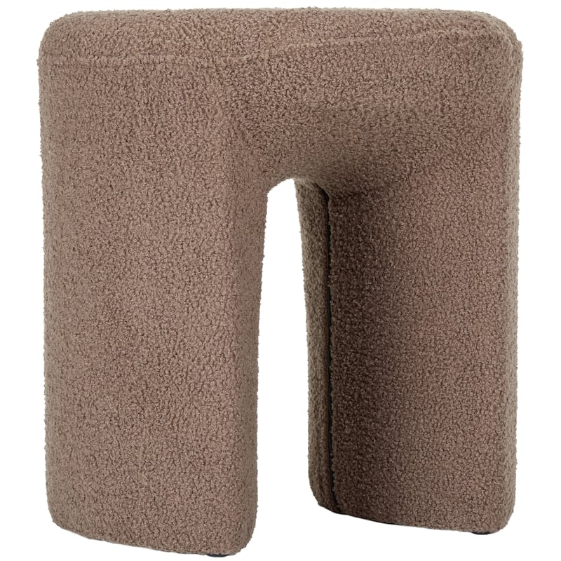 Plush Teddy Fabric Small Ottoman Foot Stool Vanity Stool for Bedroom