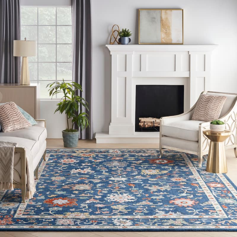 Nourison Parisa Traditional Bordered Floral Area Rug