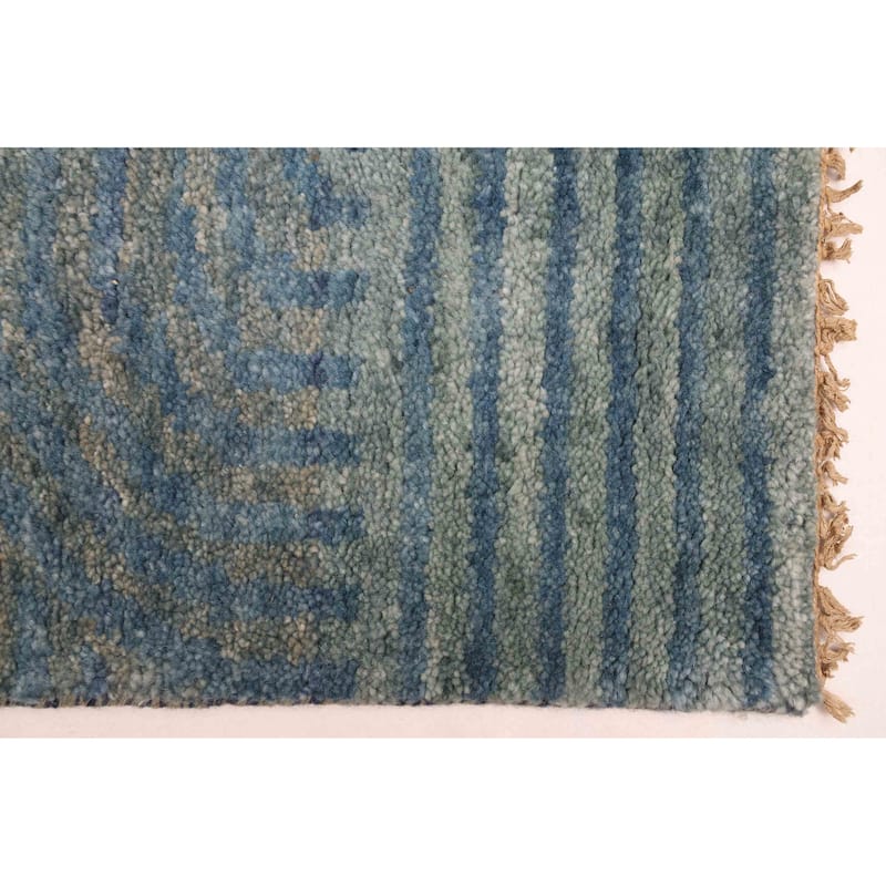 ECARPETGALLERY Hand-knotted Peshawar Ziegler Light Blue Wool Rug - 5'1 x 6'11