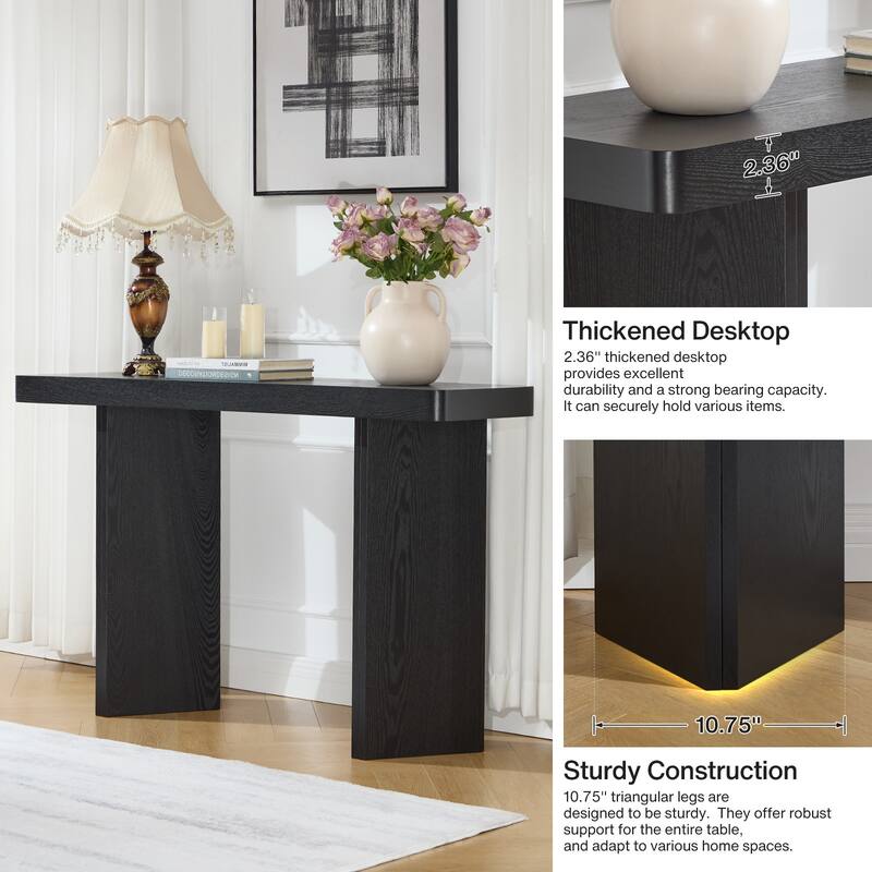 50" Modern Console Table Entryway Sofa Table with Solid Wood Veneer - 49.21"L x 13.78"W x 30.31"H