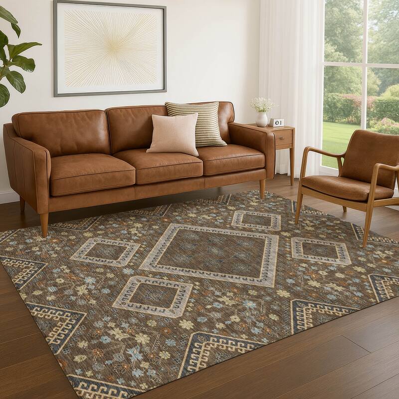 Machine Washable Indoor/ Outdoor Boho Milli Chantille Rug