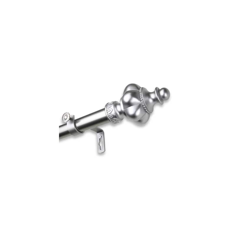 Single Curtain Rod Adjustable 160-240 Inch - Satin Nickel Drapery Rod for Windows - Elegant Home Decor - M