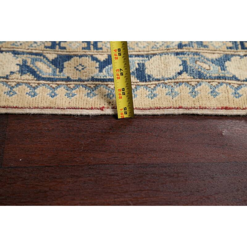Vegetable Dye Geometric Oriental Super Kazak Wool Area Rug Handmade - 8'5" x 11'6"