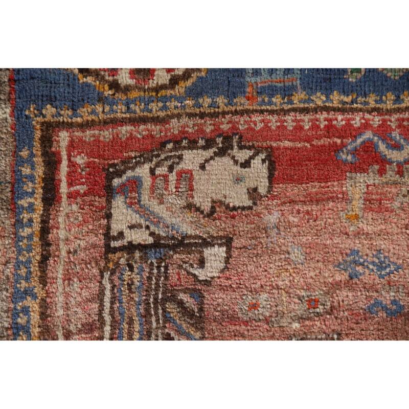 Vegetable Dye Pink Shiraz Persian Antique Rug Hand-knotted Wool Carpet - 4'5"x 6'4"