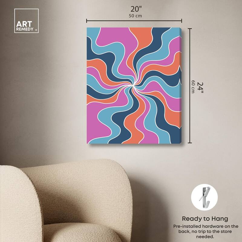 Carnaval Retro Curves Canvas by Art Remedy, Gallery Wrapped
