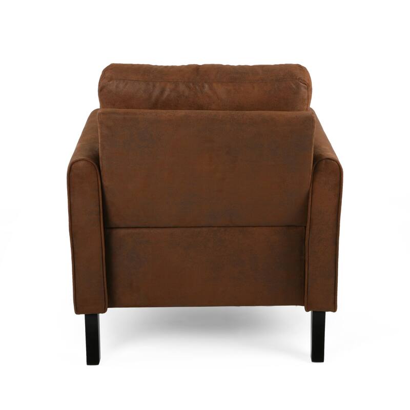 Brown 31" Microfiber Club Chair with Tapered Legs