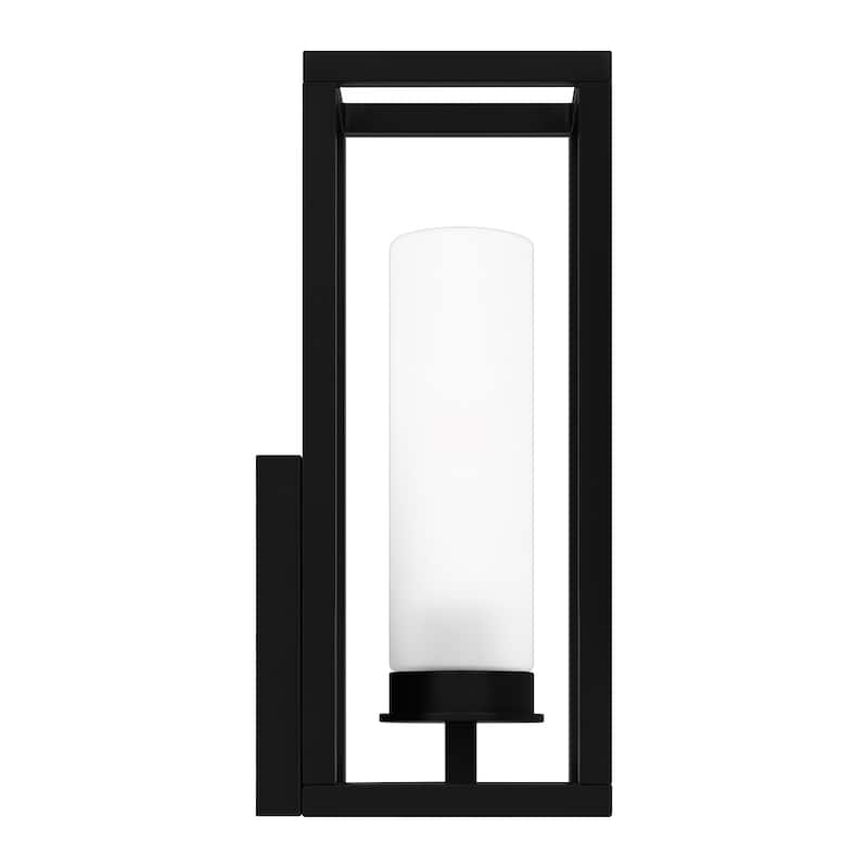 Neville 1-Light Matte Black Outdoor Wall Lantern