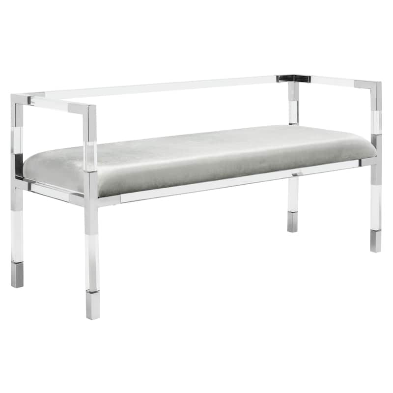 SAFAVIEH Couture Shakti Grey Acrylic Bench - 50Wx18Dx26H