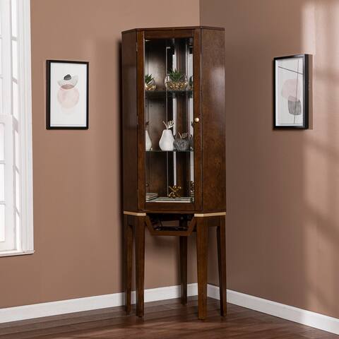 SEI Furniture Kelowna Transitional Brown Wood Bar Cabinet