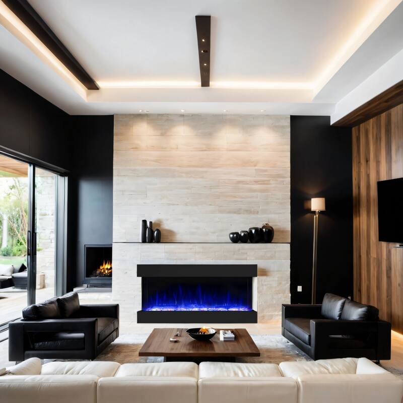 Electric Fireplace Heater with Multi Color Flam