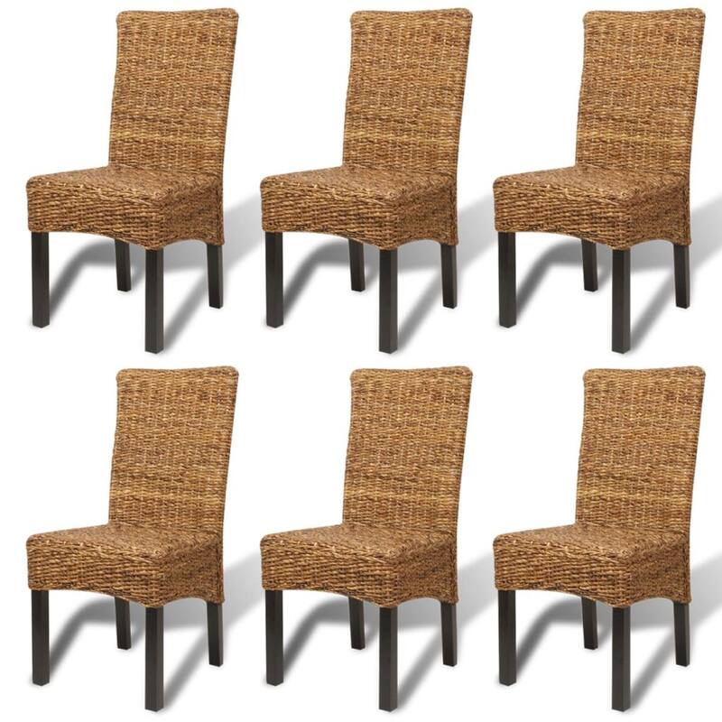 vidaXL Dining Chairs 2 pcs Abaca and Solid Mango Wood