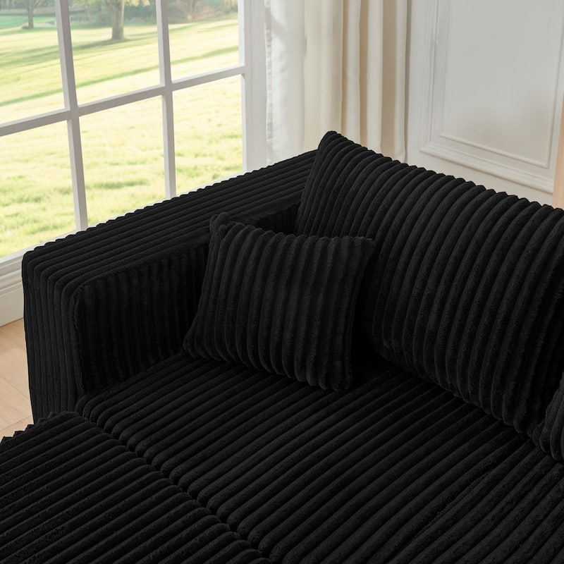 94.1" U-Shaped Sectional Sofa with Two Movable Ottomans