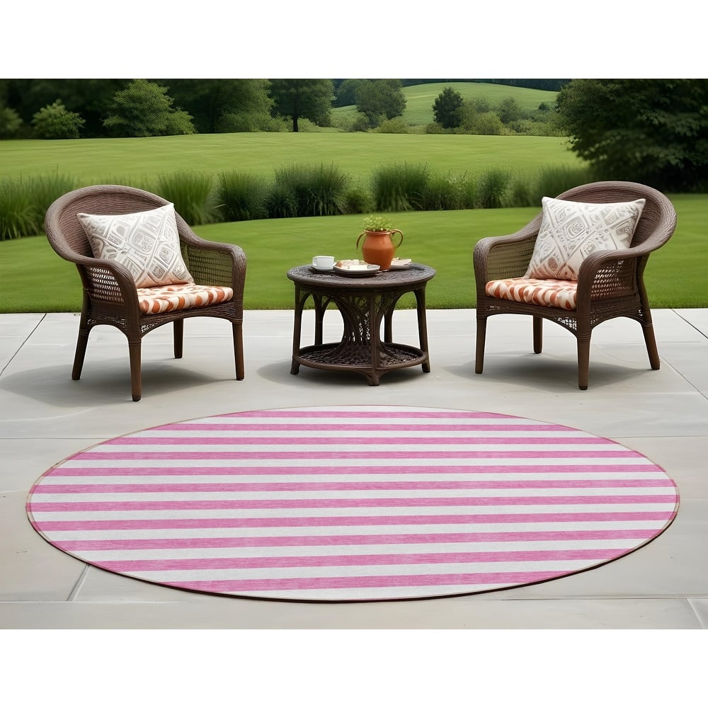 Alna Stripe Weather Resistant Classic Meets Modern Outdoor Rug