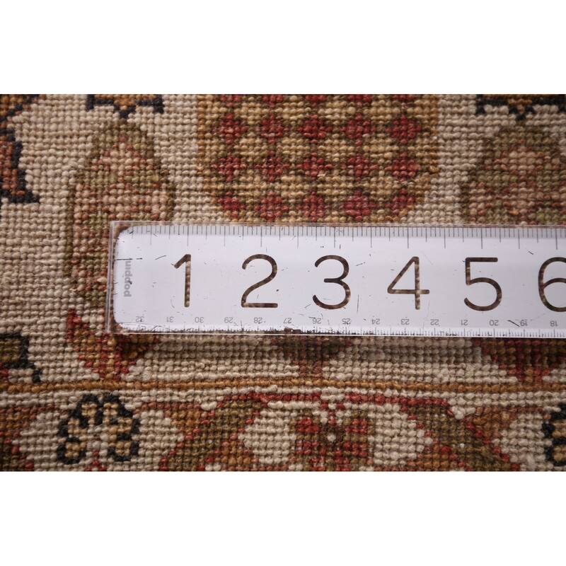 Brown Floral Agra Indian Area Rug Handmade Wool Carpet - 9'2" X 11'10"