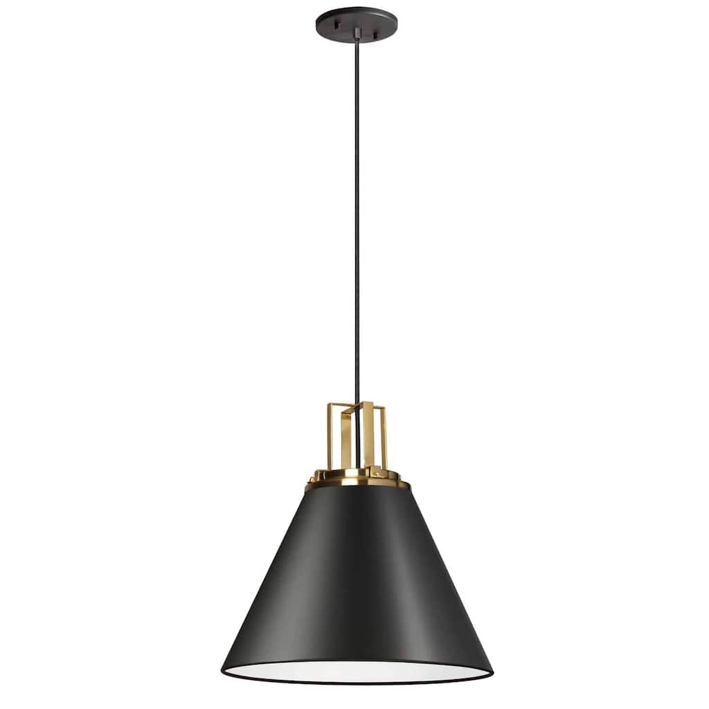 Antique Black Pendant Light - 1 Light Metal Hanging Fixture, Dimmable Ceiling Lamp for Kitchen, Dining Room - 14
