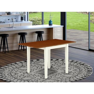 Rectangular Dining Table 30x48 - Extendable Drop Leaf Table - Buttermilk Cherry Finish Wood Table - 54