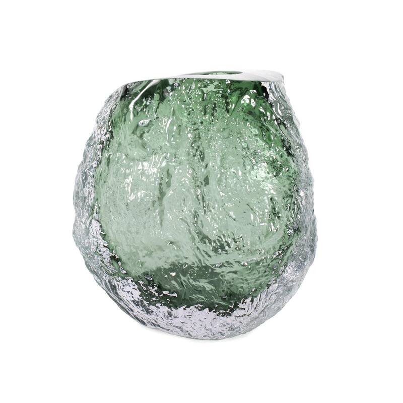 Emerald Crystalized Glass Vase