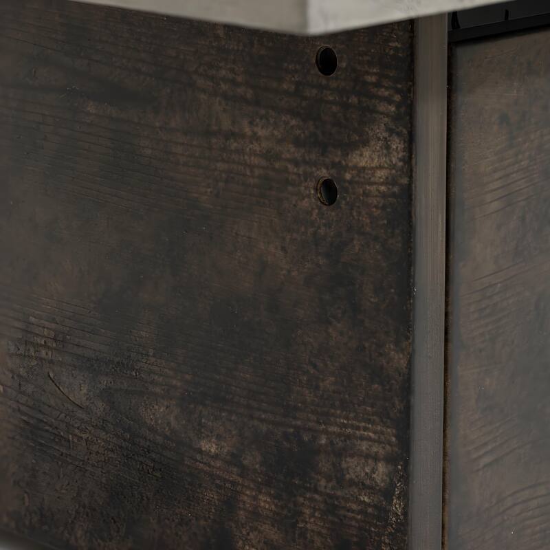 Rossetta 3-Height Adjustable Tabletop Fire Pit, 56" Outdoor Propane Fire Pit Table with Concrete Texture & 50,000 BTU